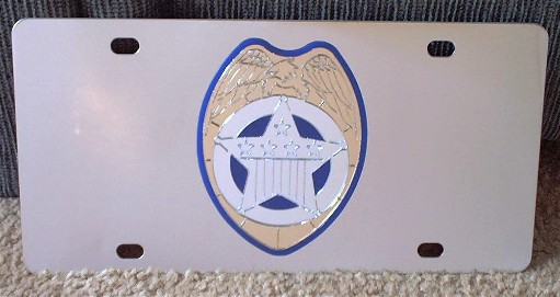 Police Shield emblem vanity license plate car tag
